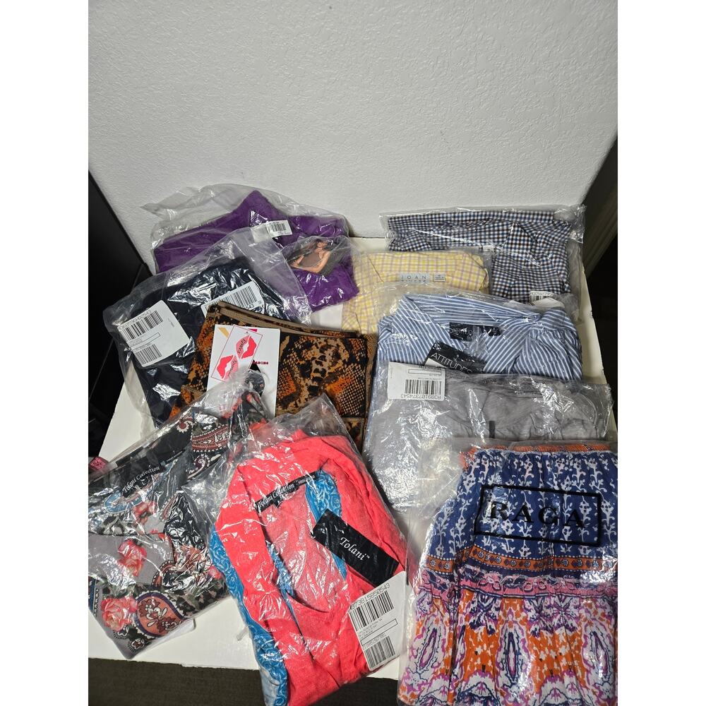 HSN Bundle of 10 Designer Shirts & Skirts. All NEW. Great for Resellers! Large